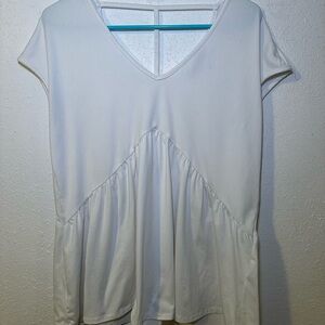 Harlowe & Graham White V-Neck Women's Top